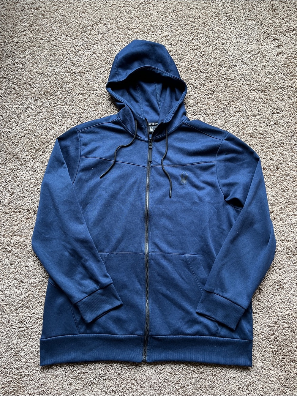 Spyder Active Mens ProWeb Full Zip Hoodie Navy Blue Size XXL